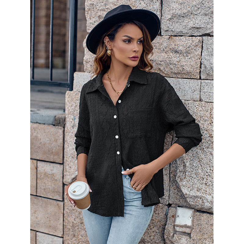 Black Self Design Casual Shirt