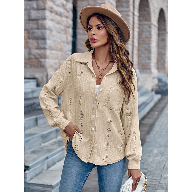 Beige Self Design Casual Shirt