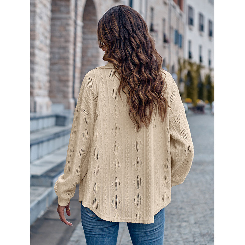 Beige Self Design Casual Shirt
