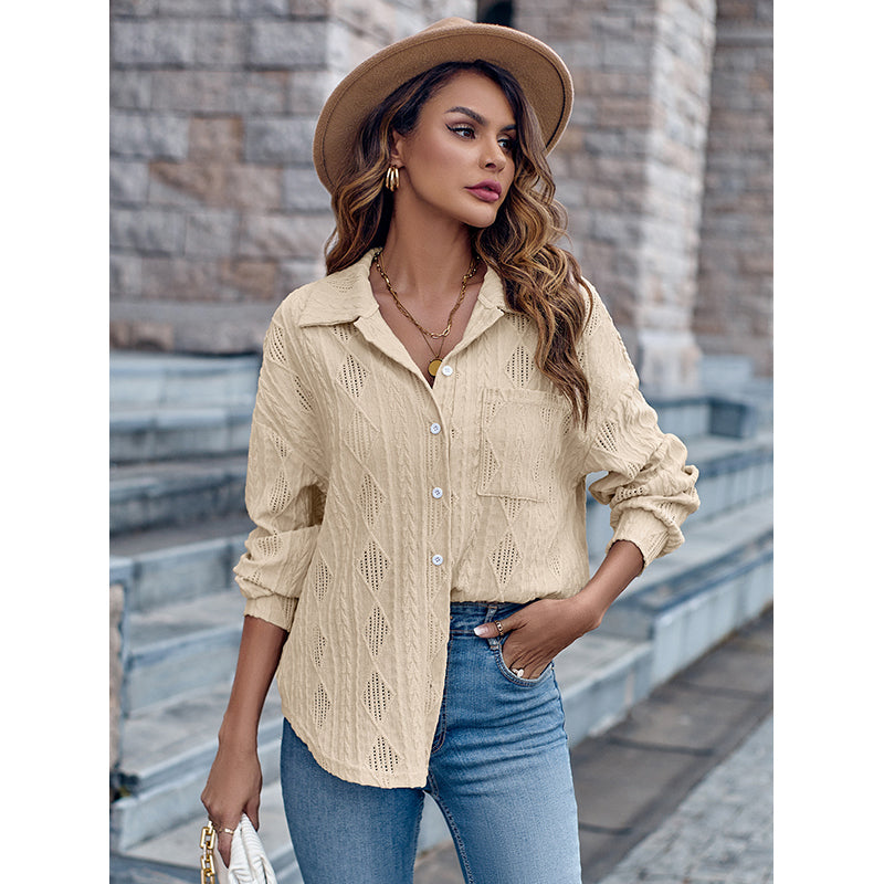 Beige Self Design Casual Shirt