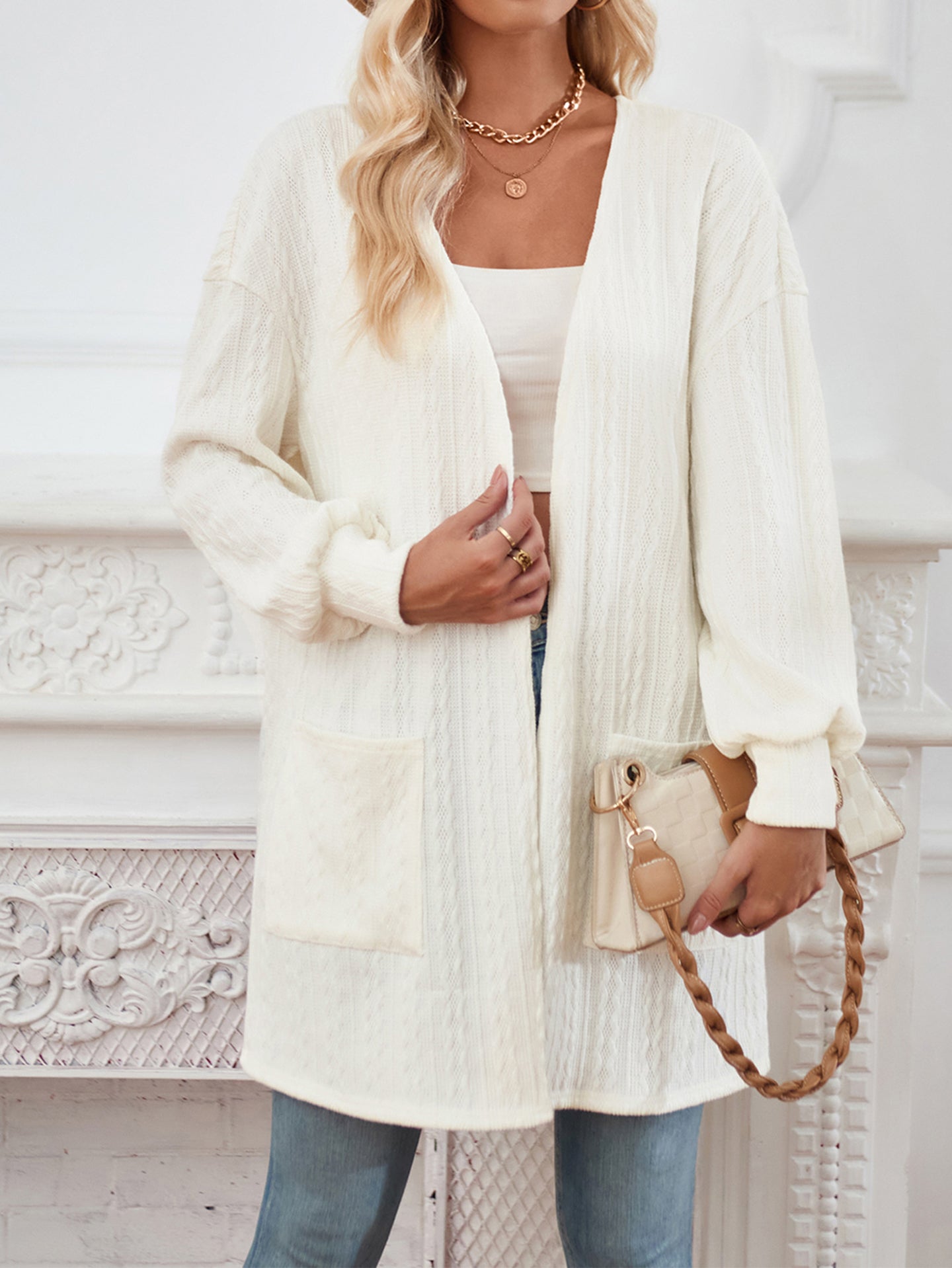 Women Longline Open Front Jacket