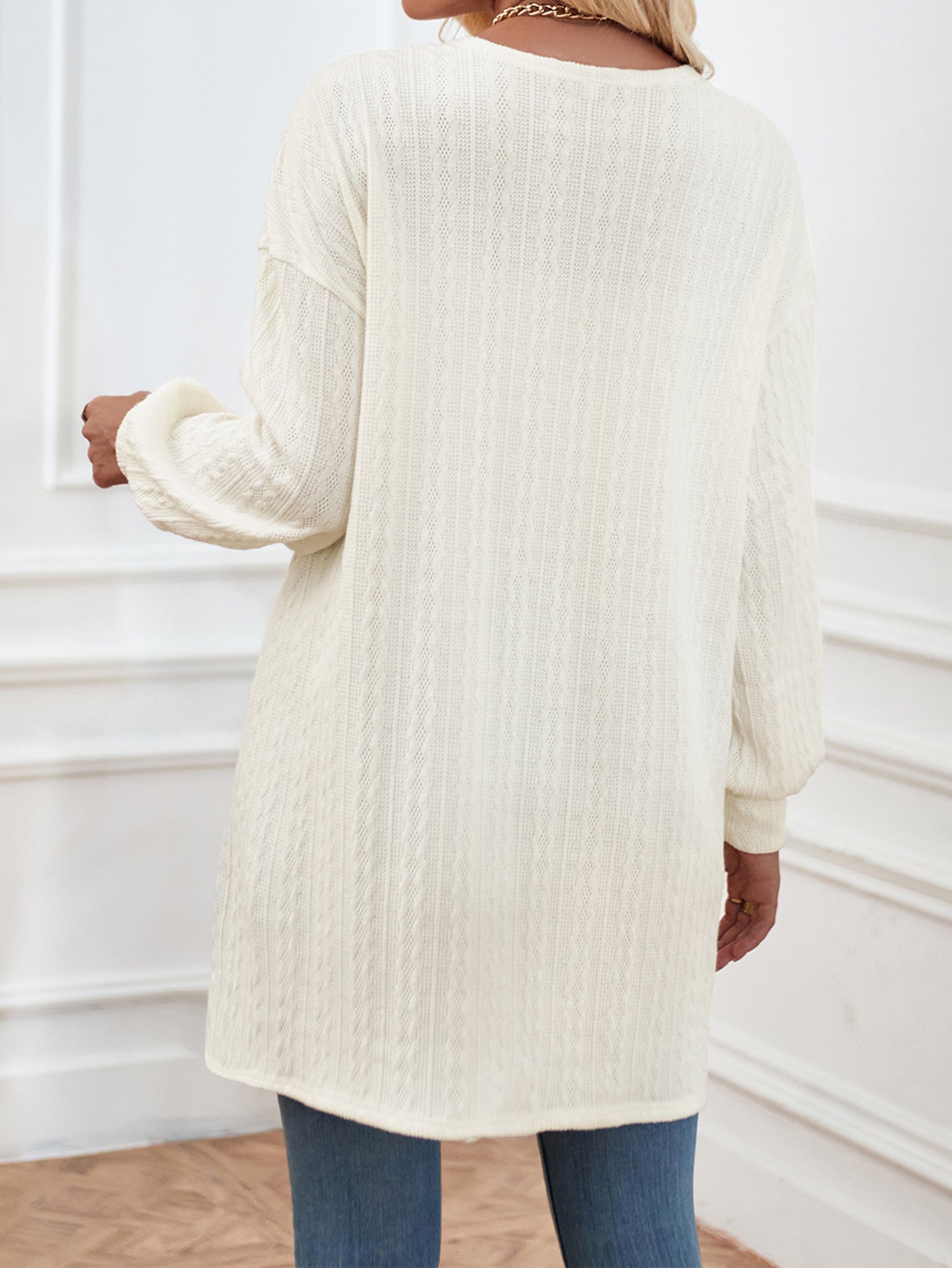 Women Longline Open Front Jacket
