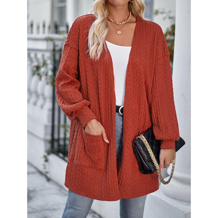 Women Self Design Lightweight Longline Open Front Jacket