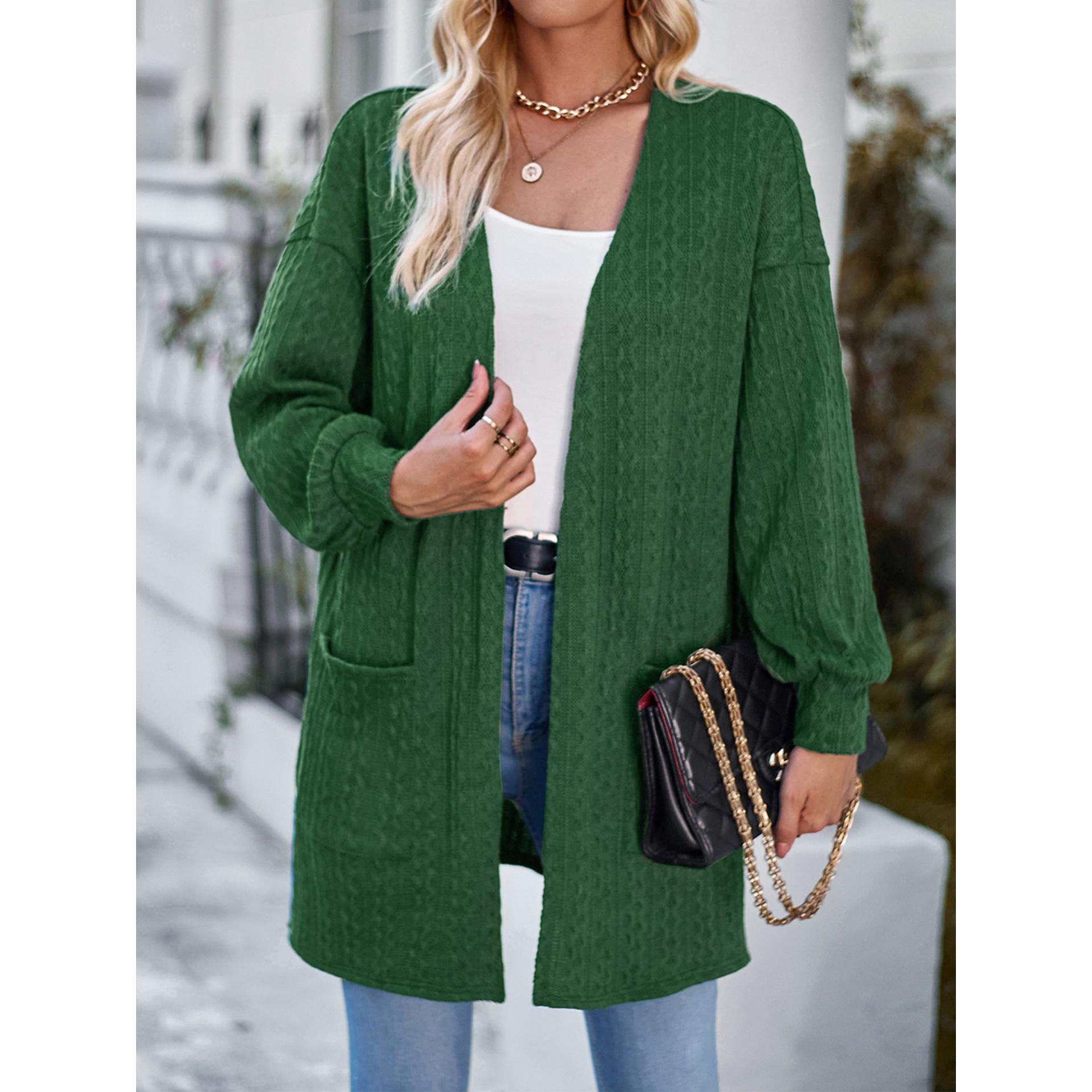 Women Lightweight Longline Open Front Jacket