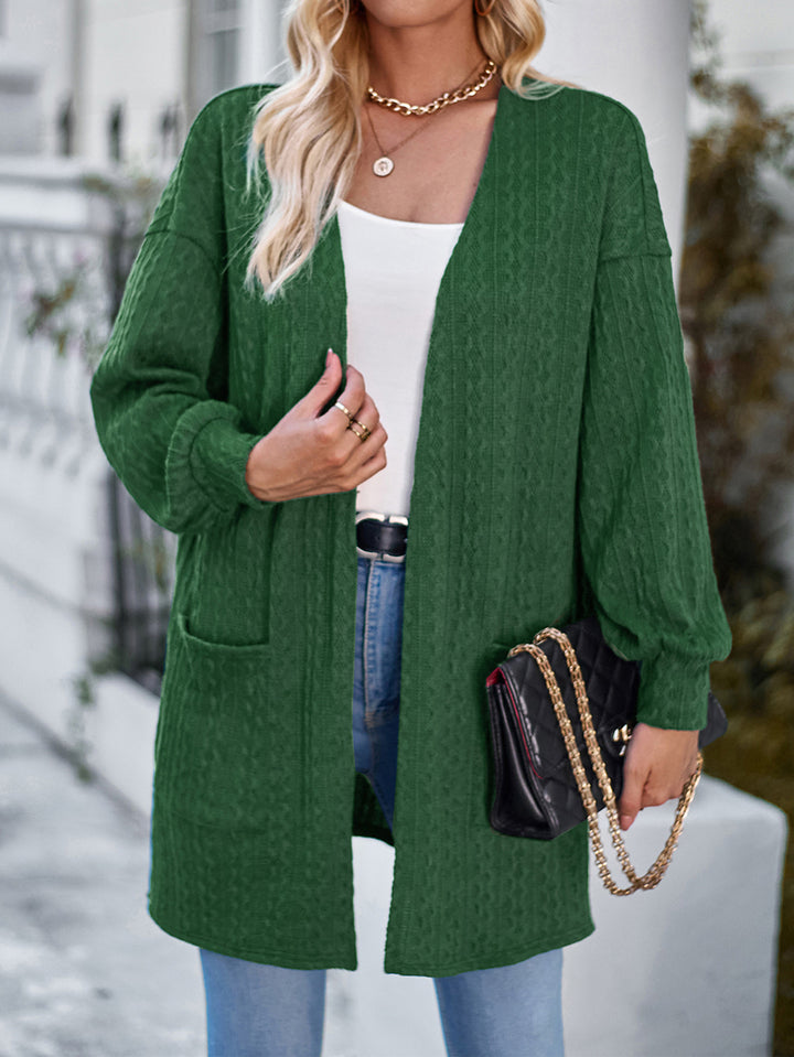 Women Lightweight Longline Open Front Jacket