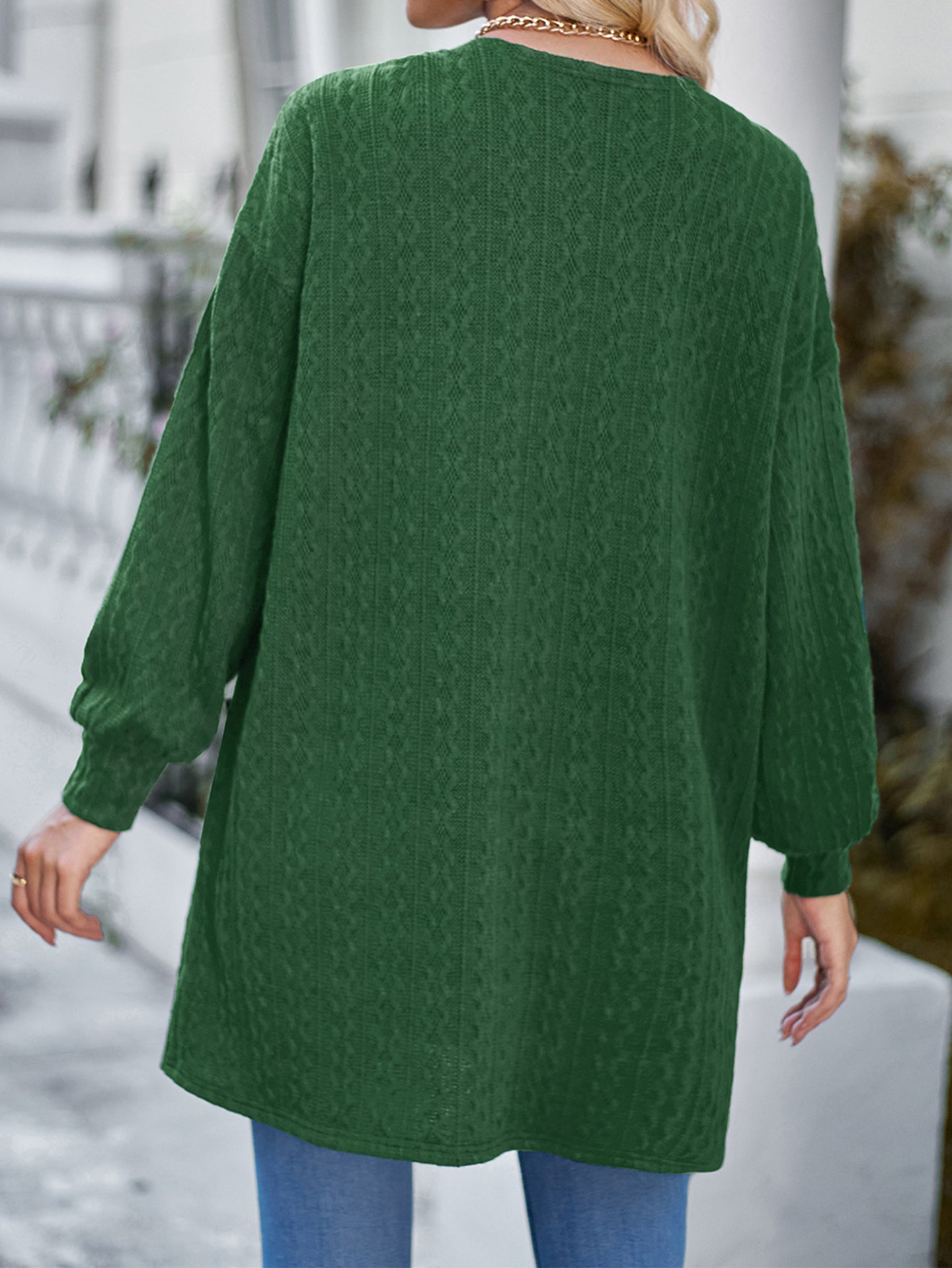 Women Lightweight Longline Open Front Jacket