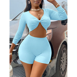 Blue Cut Out Playsuit Playsuit