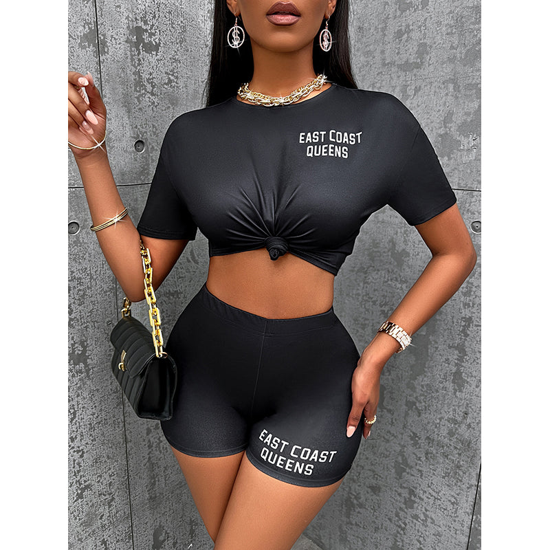 East Coast Queens Round Neck T-Shirt & Shorts Co-Ords