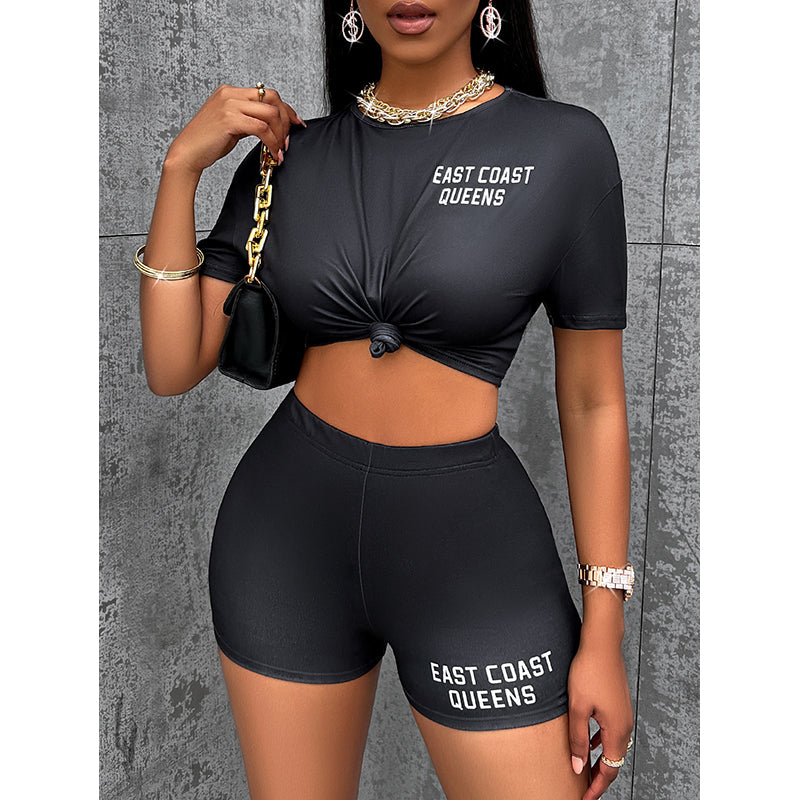 East Coast Queens Round Neck T-Shirt & Shorts Co-Ords