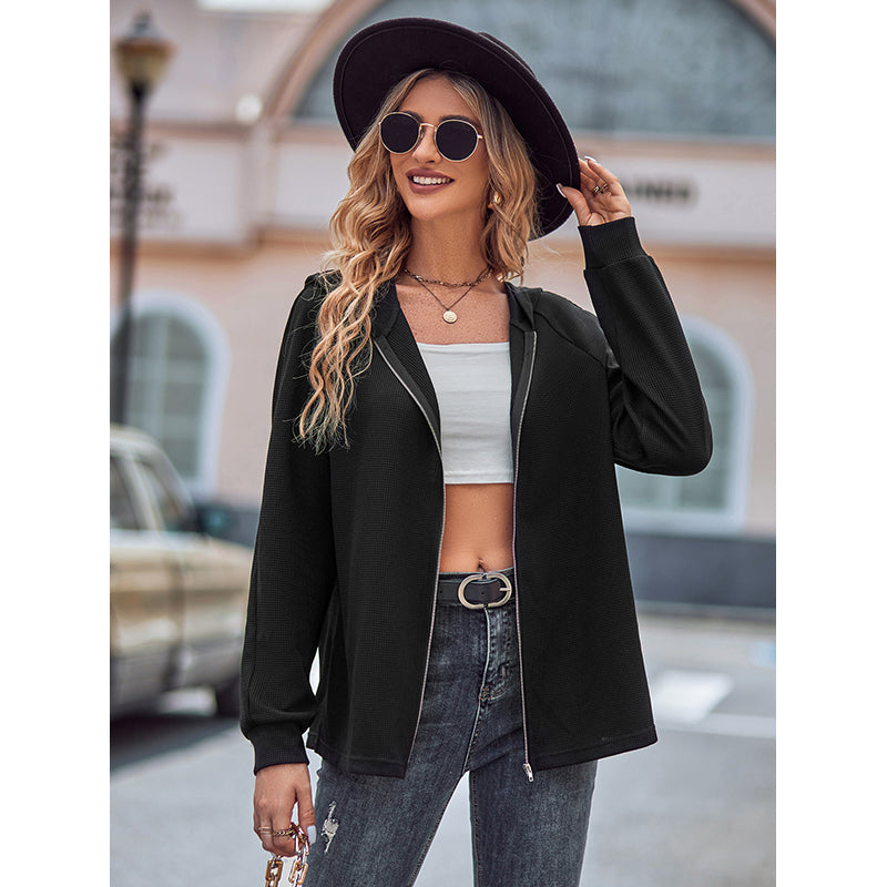 Black Hooded Bomber Jacket