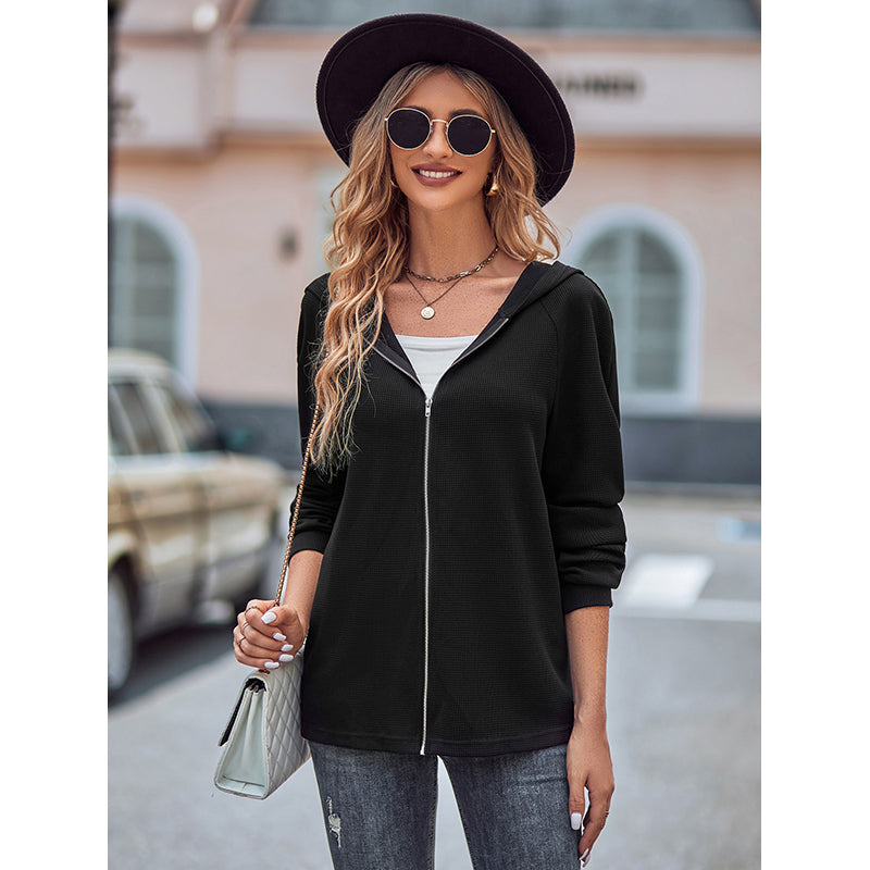 Black Hooded Bomber Jacket