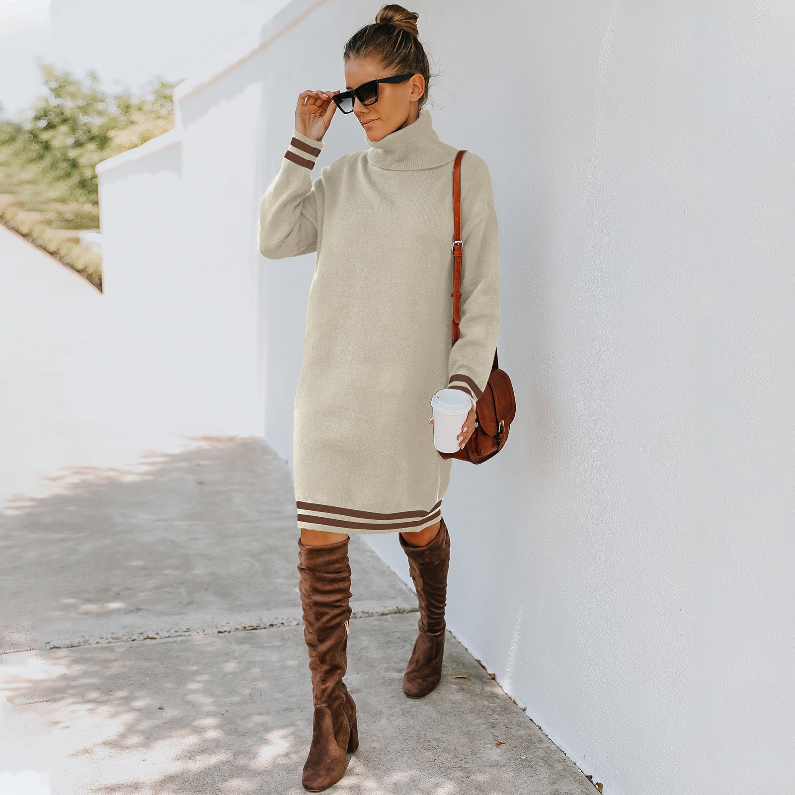 Mock Neck Sweater Dress