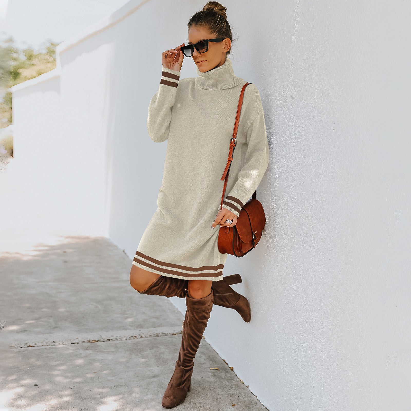 Mock Neck Sweater Dress