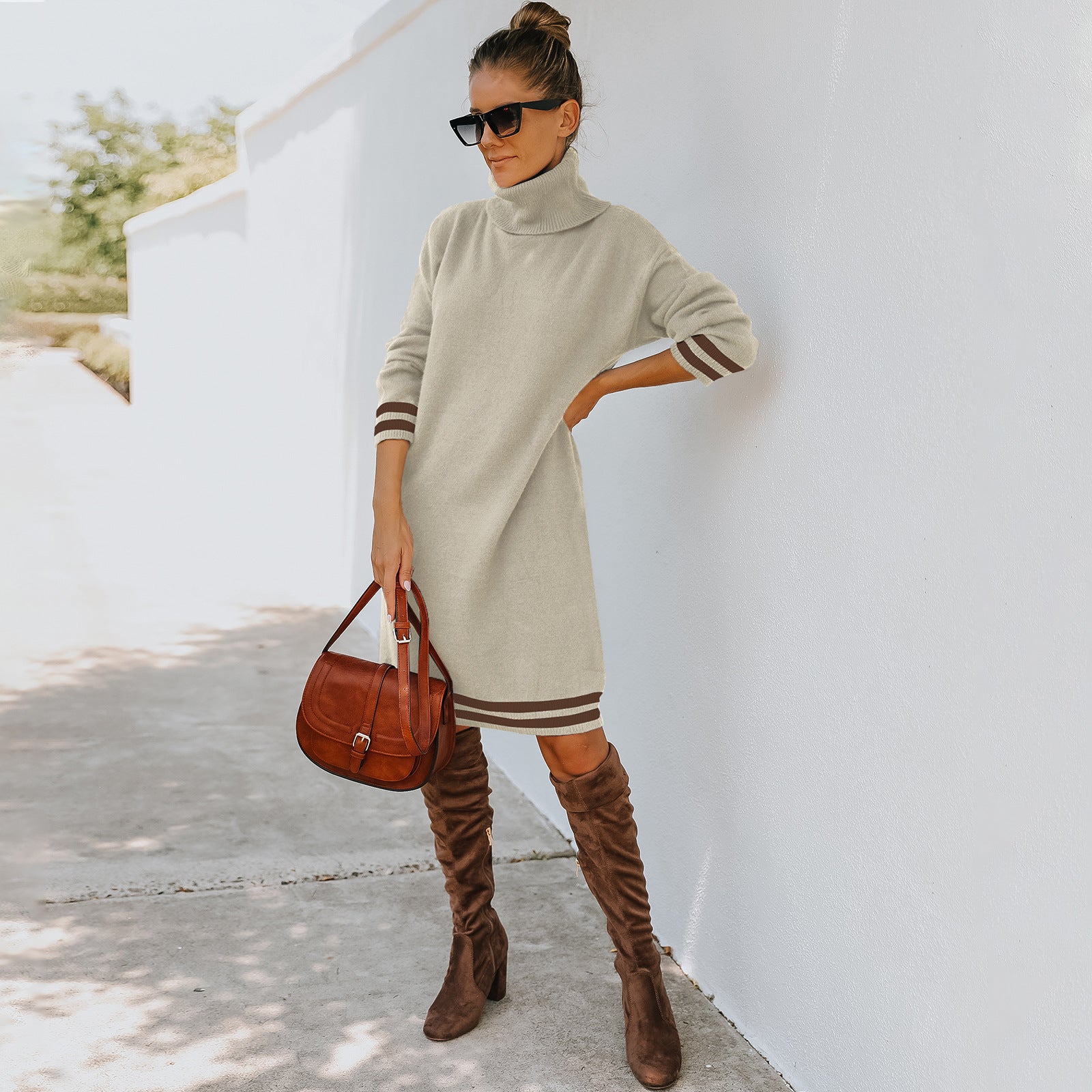 Mock Neck Sweater Dress