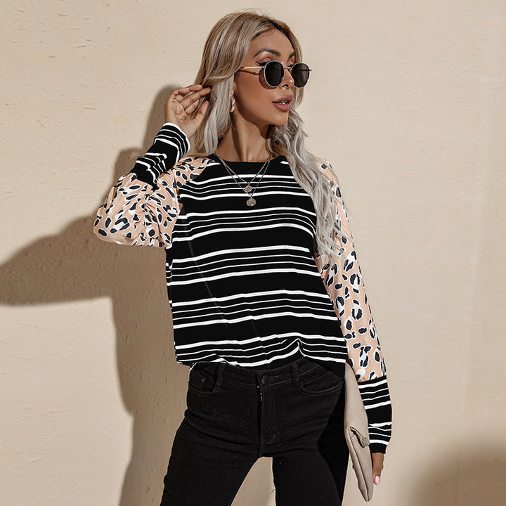 Women Black Striped Sweatshirt
