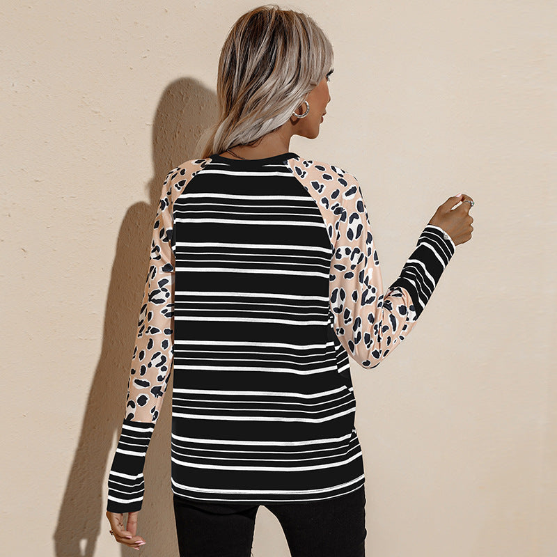 Women Black Striped Sweatshirt