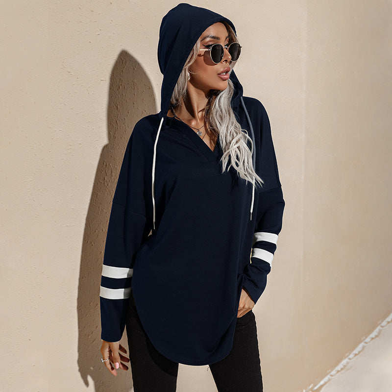 Women Blue Solid Sweatshirt