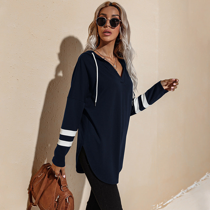 Women Blue Solid Sweatshirt