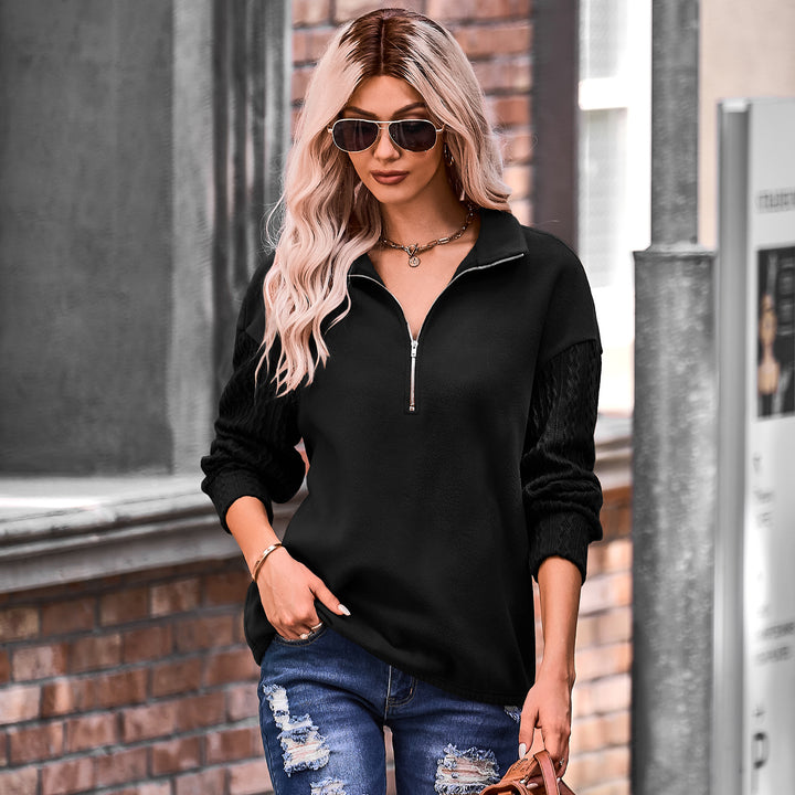 Women Black Solid Sweatshirt