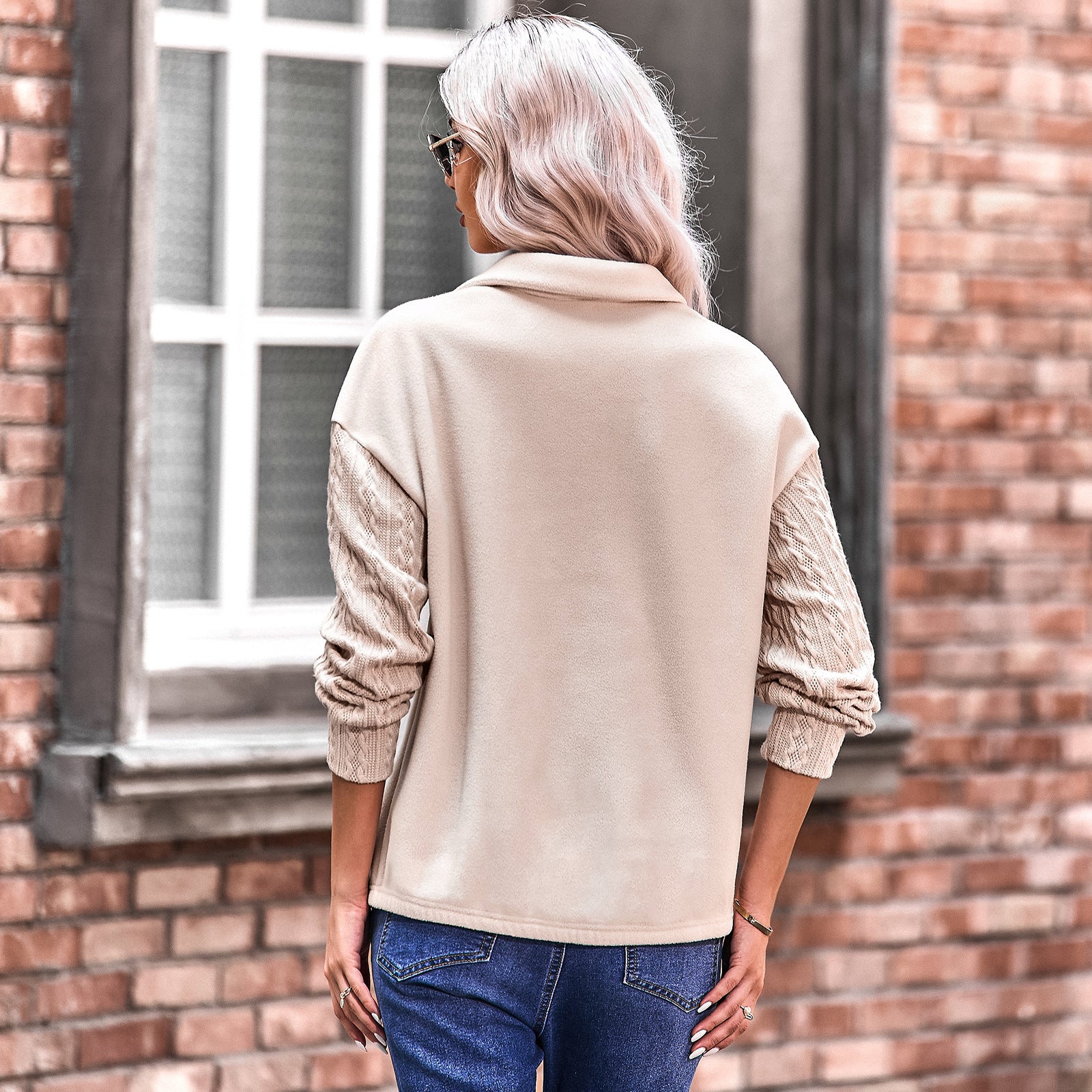 Mock Collar Pullover Sweatshirt