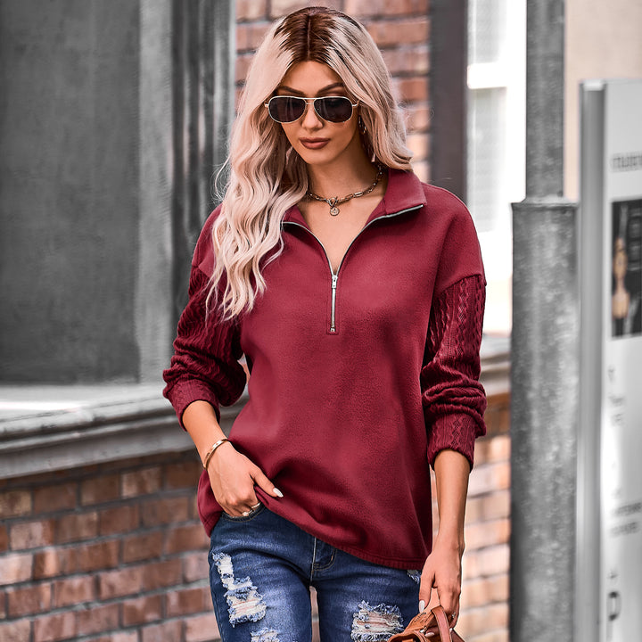Women Maroon Solid Sweatshirt