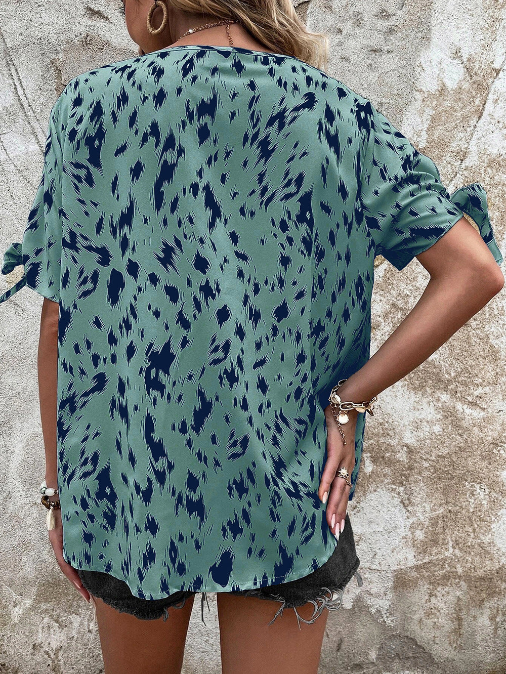 Green Abstract Printed Top