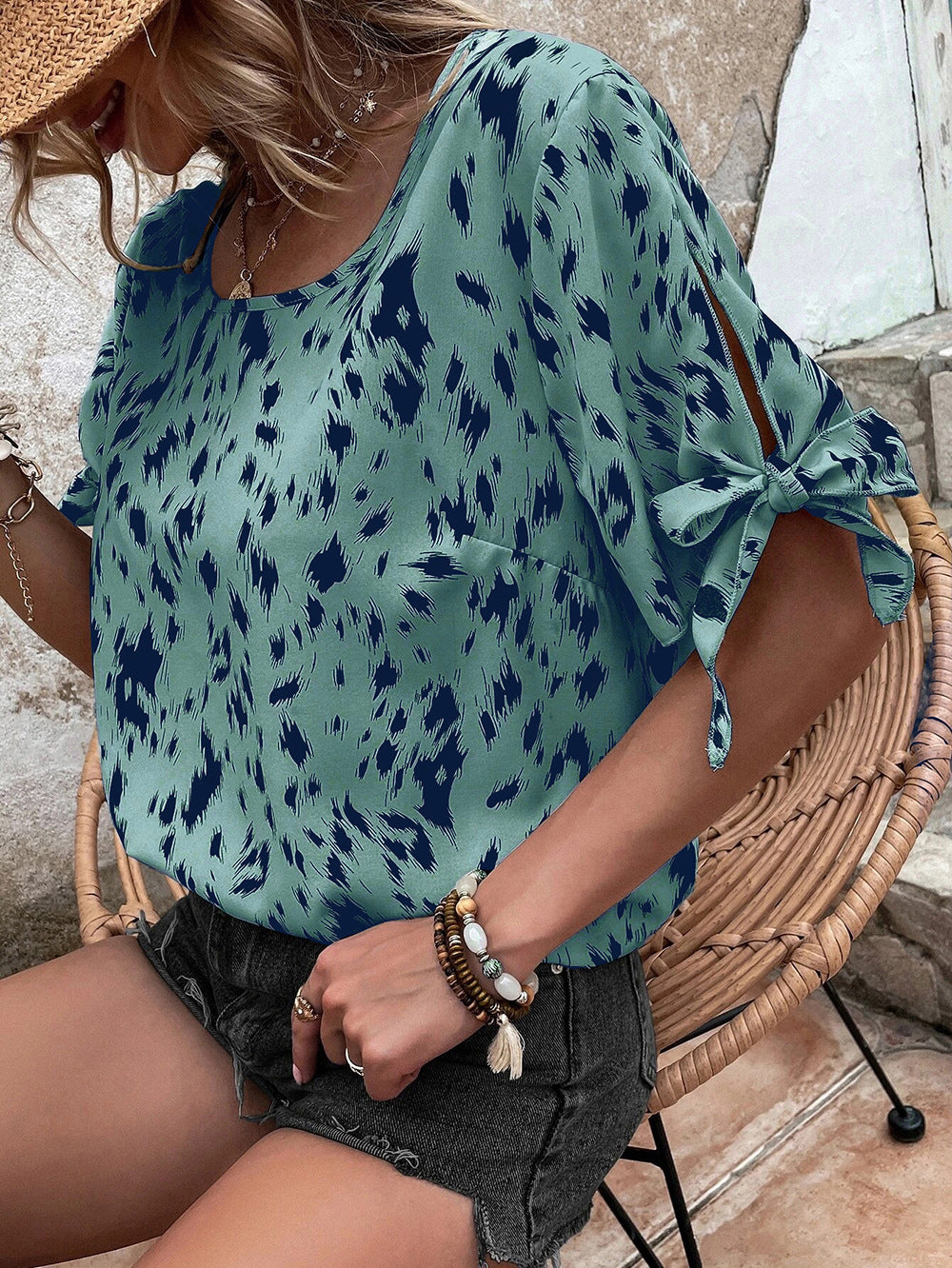 Green Abstract Printed Top