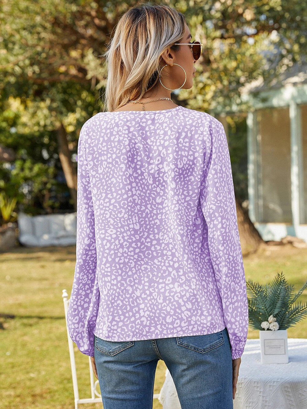 Purple & thistle Print Top