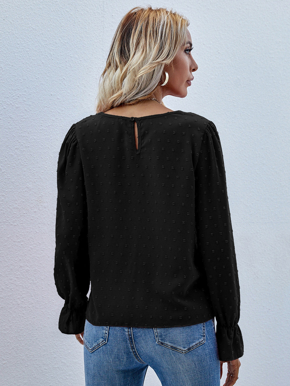 Black Keyhole Neck Top