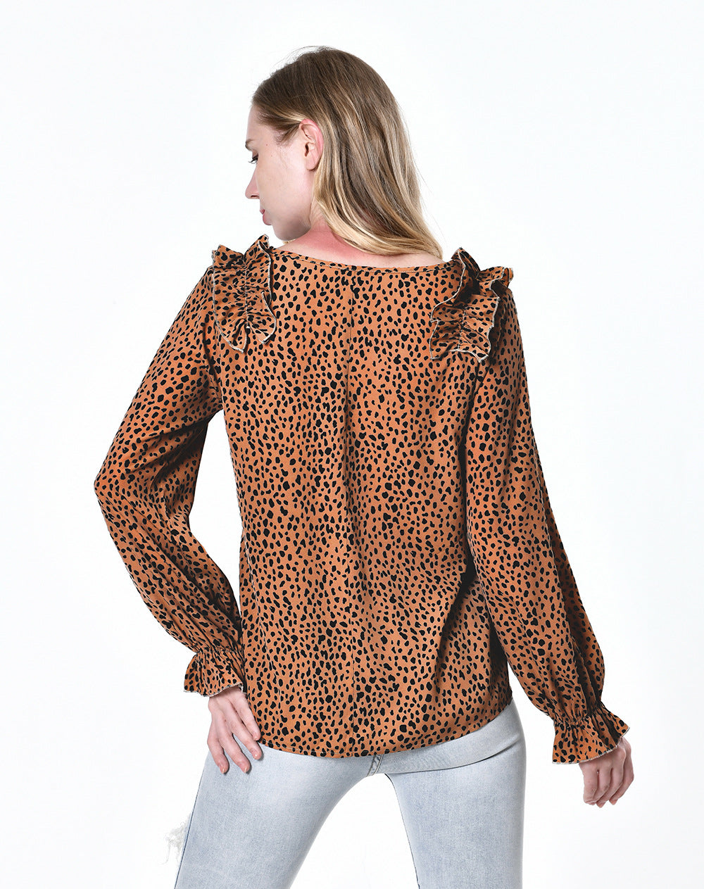 Brown Floral Print Top