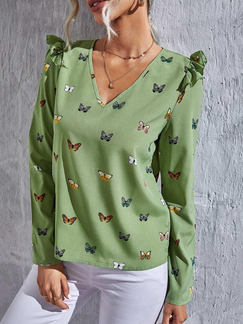 Green Print Top