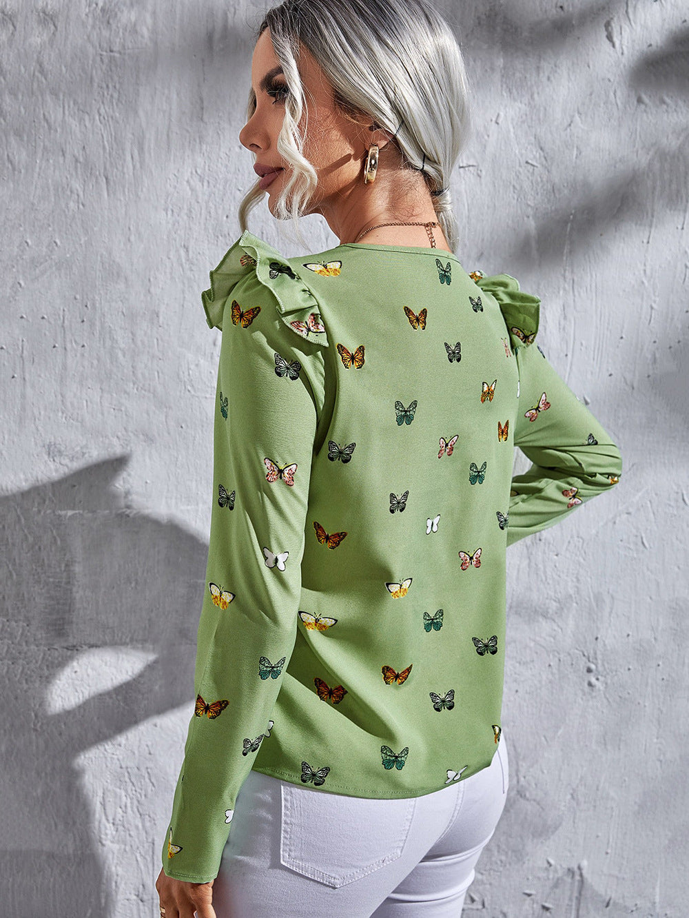 Green Print Top