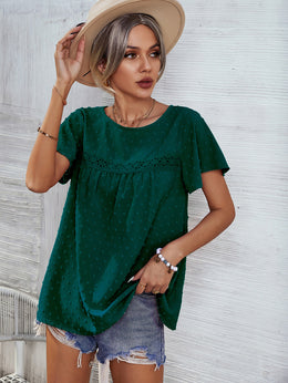 Green Round Neck Top
