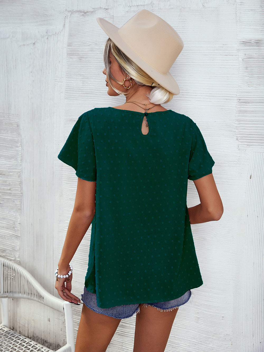 Green Round Neck Top