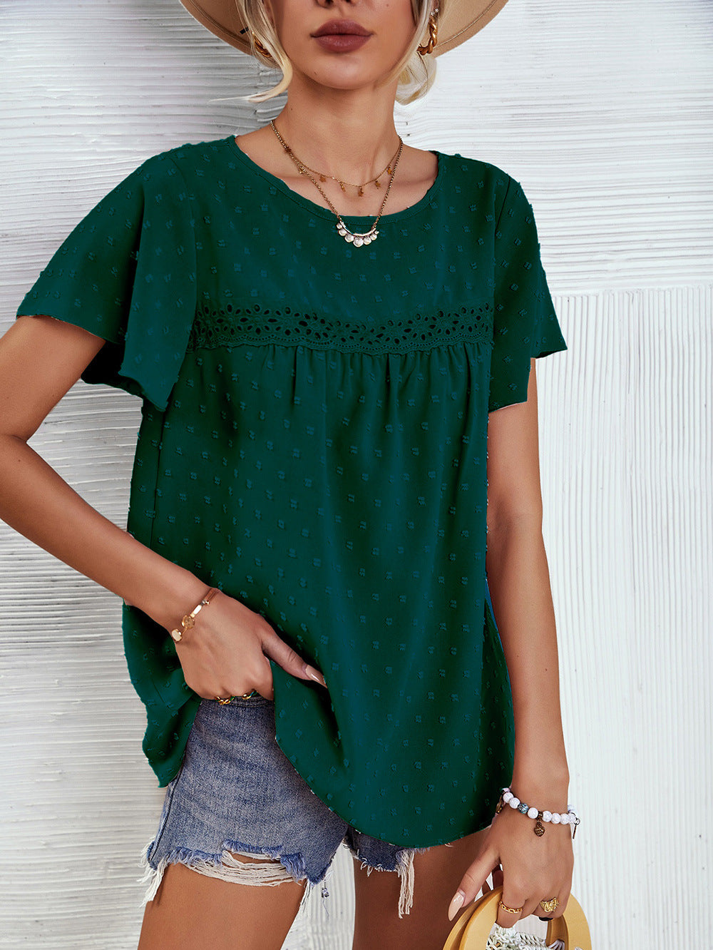 Green Round Neck Top