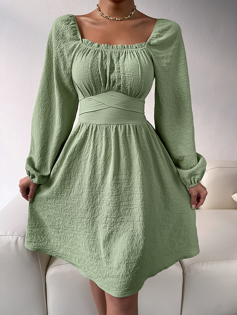 Women Green Knee Length Dress