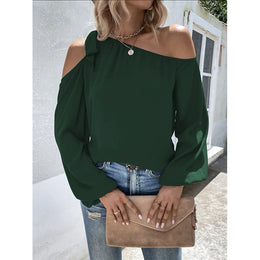 One Shoulder Flared Sleeve Top