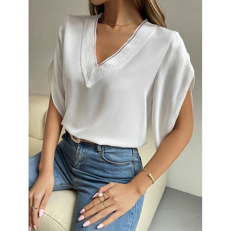 V-Neck Flared Sleeves Top