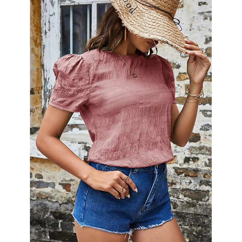 Self Design Puff Sleeve Top
