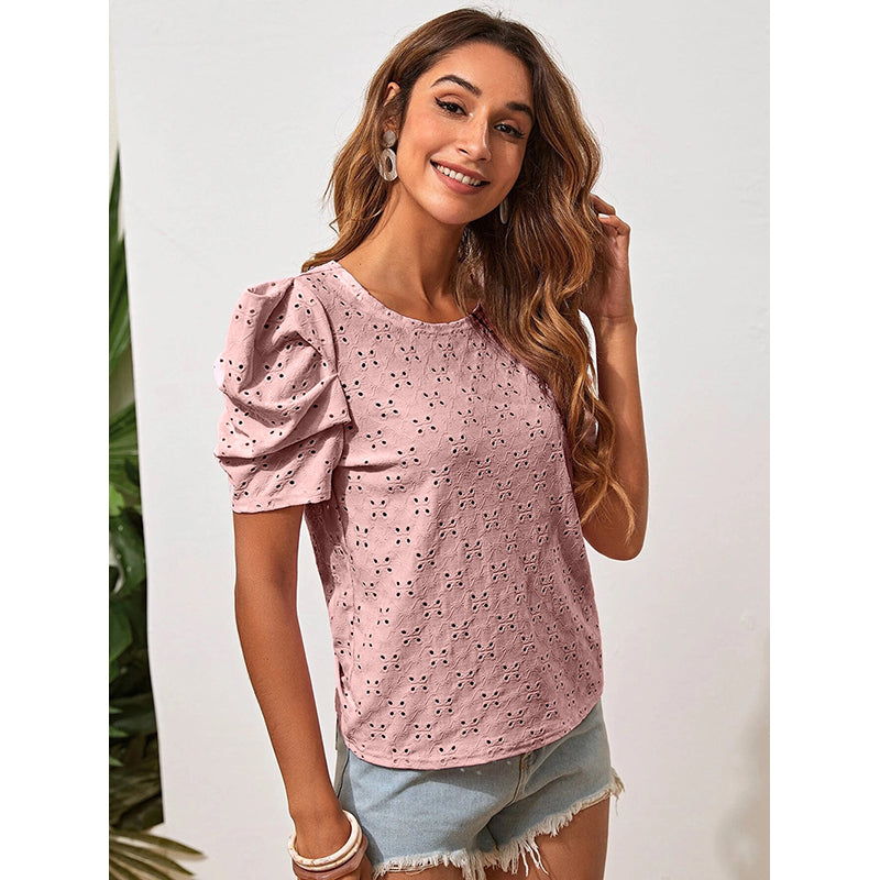 Pink Puff Sleeve Top