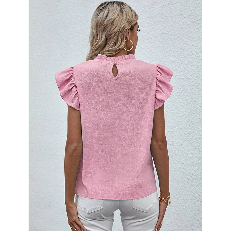Pink Flutter Sleeves Regular Top