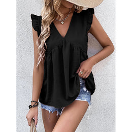 Sleeveless V-Neck Longline Top