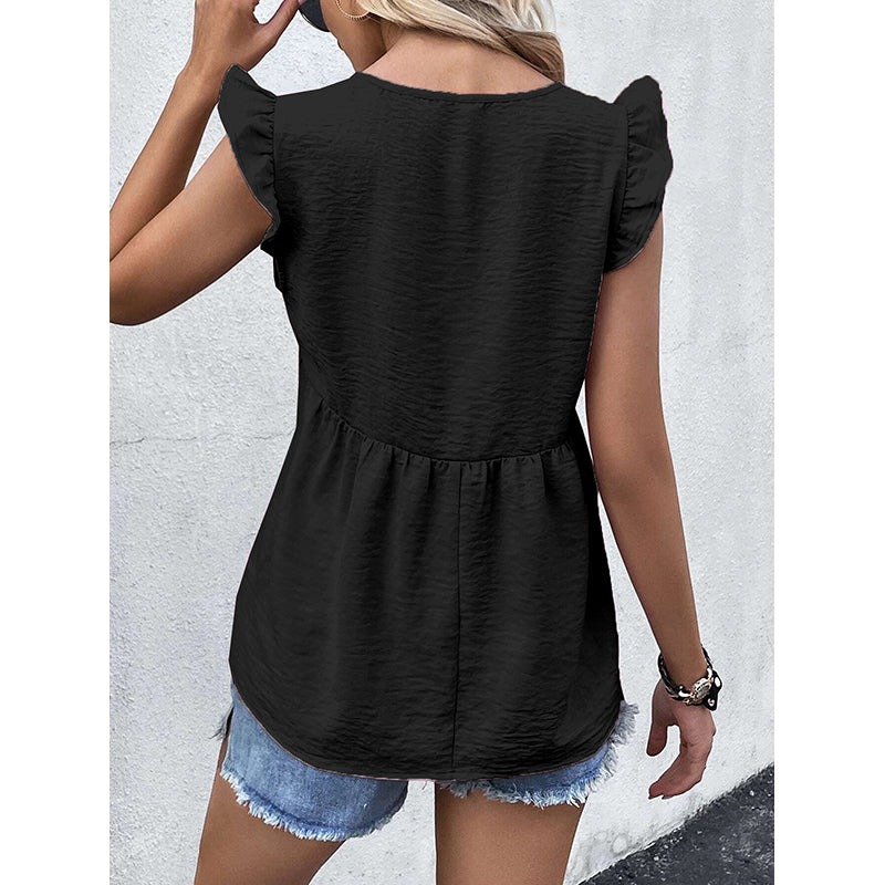 Sleeveless V-Neck Longline Top