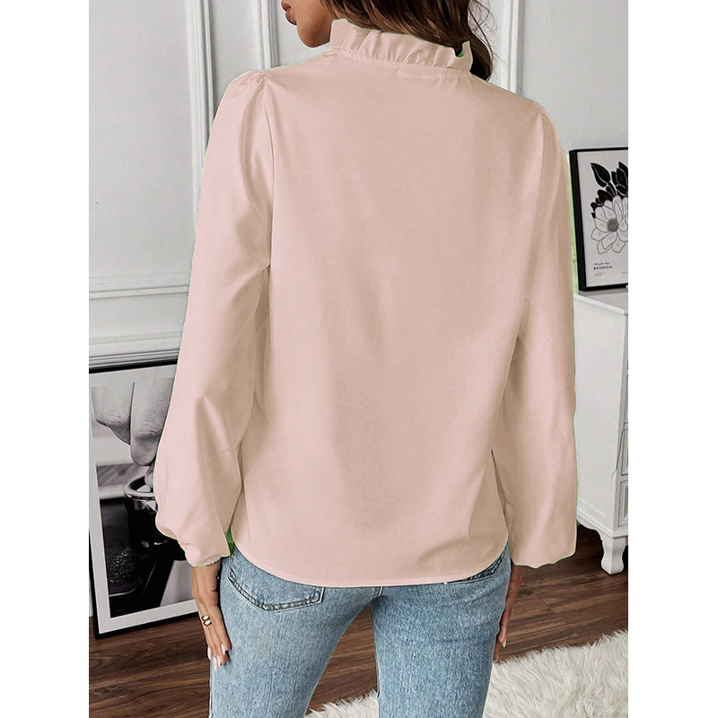 Beige Spread Collar Casual Shirt