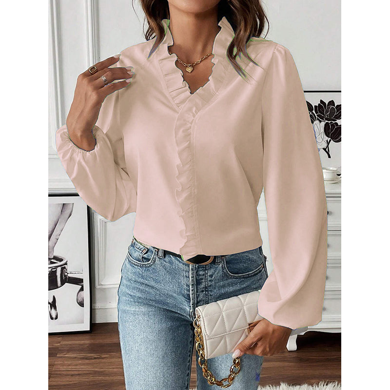 Beige Spread Collar Casual Shirt