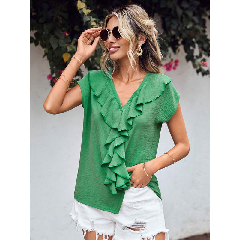 Women Flutter Sleeve Top