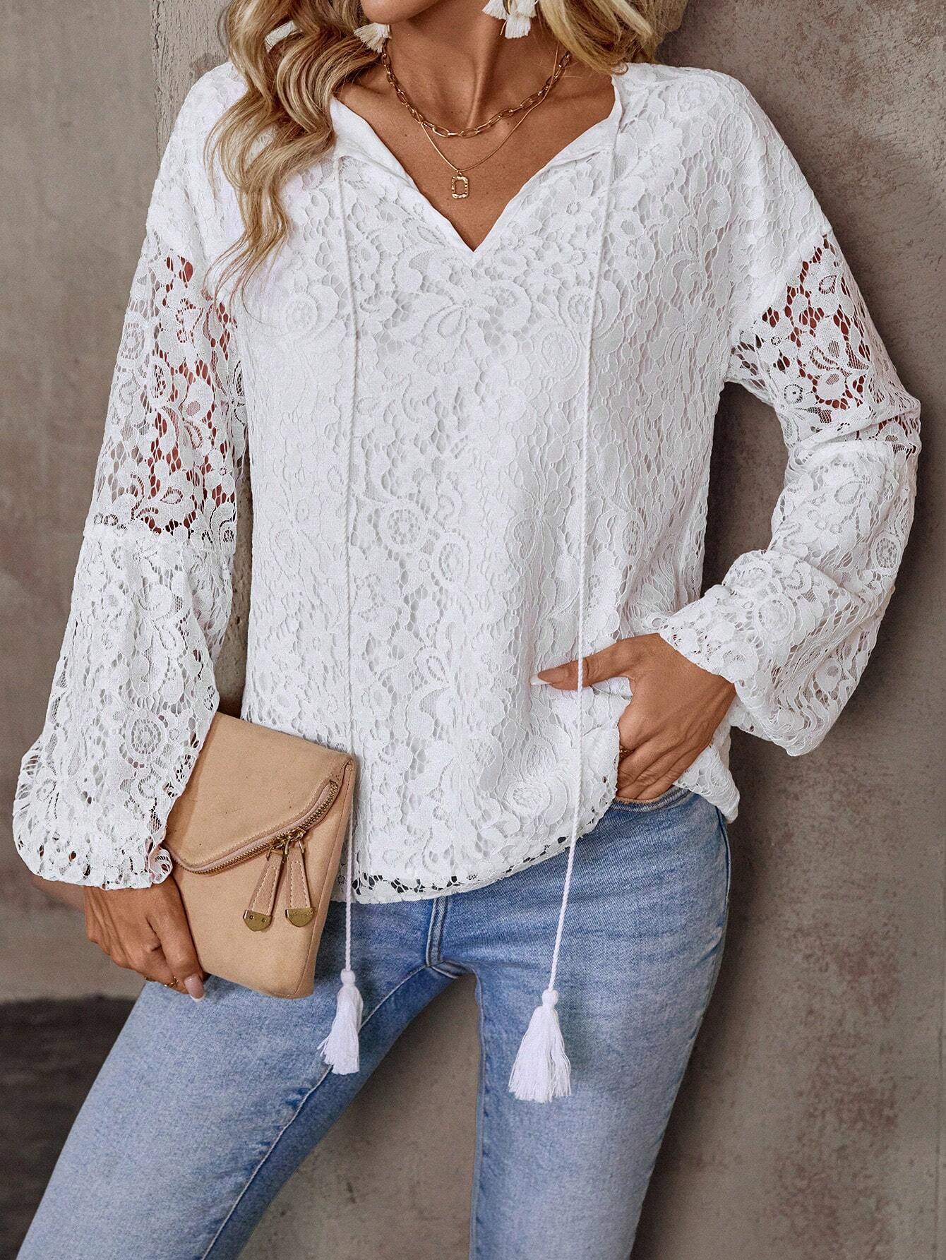 Women Floral Self Design V-Neck Top