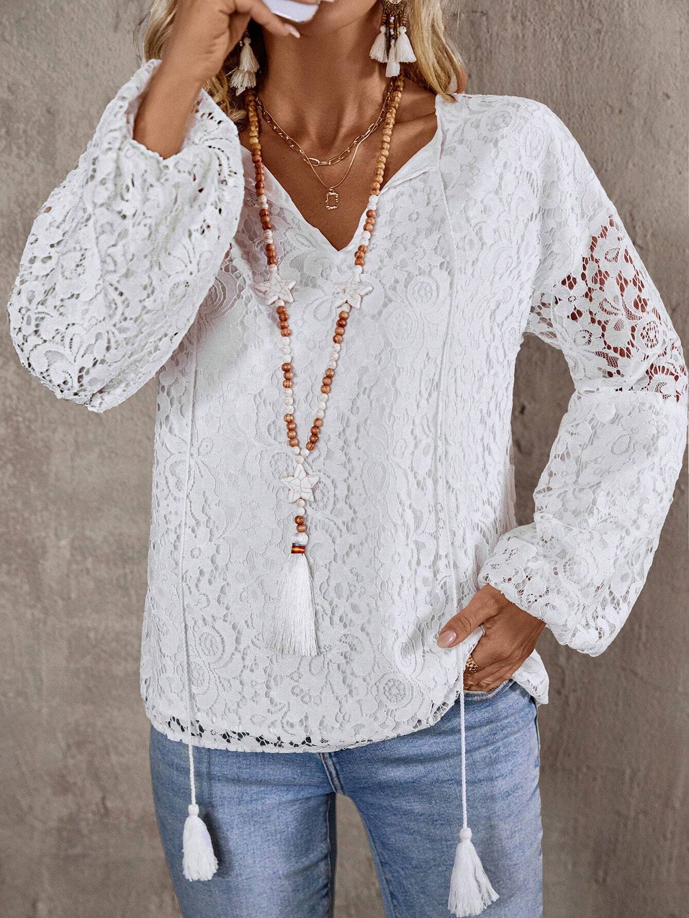 Women Floral Self Design V-Neck Top