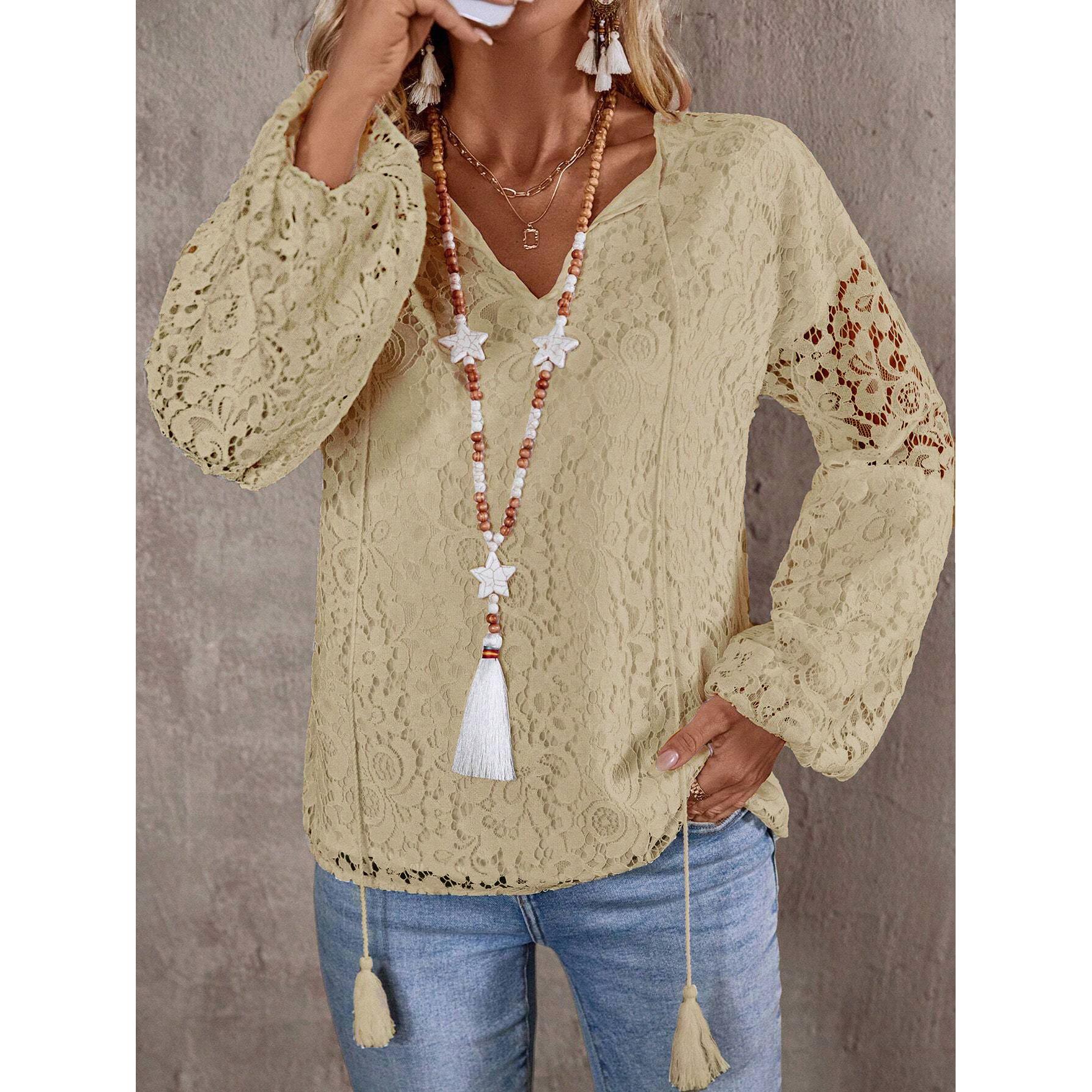 Women Floral Self Design V-Neck Top