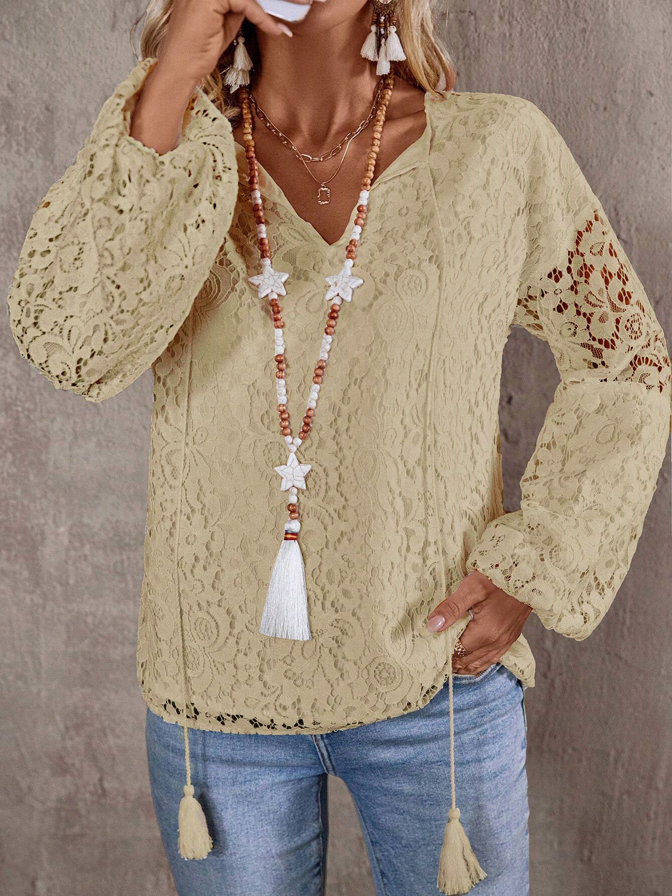 Women Floral Self Design V-Neck Top